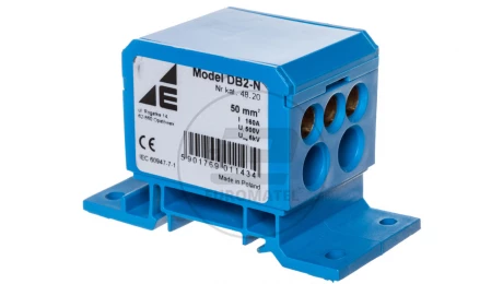 Blok rozdzielczy 2x4-50mm2 + 2x4-35mm2 + 3x2,5-25mm2 niebieski DB2-N 48.20