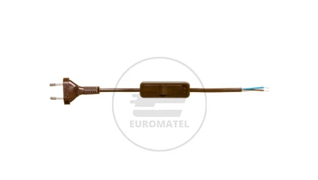 Sznur przyłączeniowy z wyłącznikiem SP/W-190cm brązowy SP/W-190/2X0,5/-BRA YNS10000497