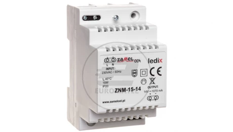 Zasilacz LED modułowy 14V DC 15W ZNM-15-14 LDX10000021