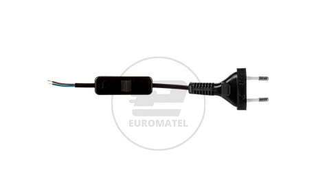 Sznur przyłączeniowy z wyłącznikiem SP/W-190cm czarny SP/W-190/2X0,5/-CZN YNS10000499