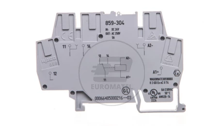Złączka szynowa z przekaźnikiem miniaturowym 24V DC 1P 859-304