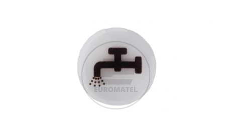 Soczewka przycisku 22mm płaska biała z symbolem PLYN M22-XDL-W-X16 218314