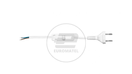 Przewód przyłączeniowy z wyłącznikiem 300cm biały SP/W-300/2X0,75/WOR-BIA YNS10000521