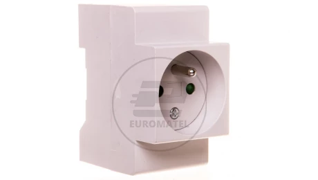 Gniazdo modułowe 2P+Z 16A 250V na szynę DIN białe KMFS-16A 19490