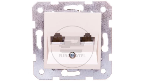 KARRE Gniazdo komputerowe podwójne RJ45 kat 5e krem 90963734