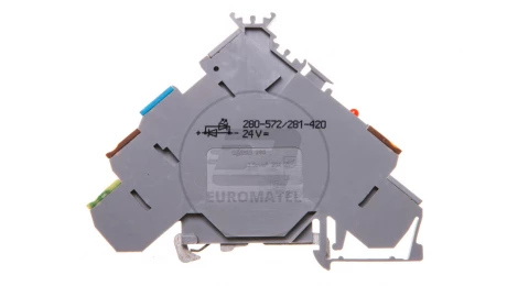 Złączka do elementów wykonawczych z PE, LED i diodą tłumiącą 24V DC 280-572/281-420 /50szt./