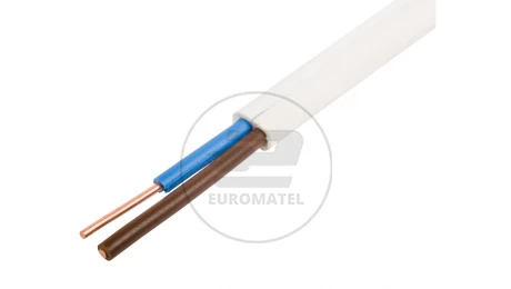 Przewód YDYp 2x1 biały 450/750V /100m/