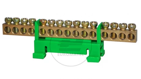 Listwa zaciskowa 15-polowa 10mm2 zielona LZ-15G