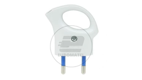 Wtyczka płaska z uchwytem WT-1U BIAŁY W-32003