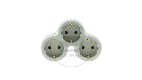 Rozgałęźnik wtyczkowy trzykrotny z/u schuko R-31S/B W-72005