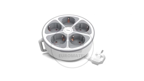 Przedłużacz stały 5x schuko włącznik 2m PS-570SWS/O/2 E W-30012