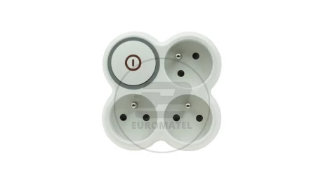 Rozgałęźnik wtyczkowy trzykrotny z/u z włącznikiem R-31WS/B W-72008