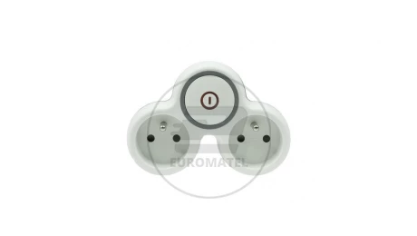 Rozgałęźnik wtyczkowy dwukrotny z/u z włącznikiem R-21WS/B W-72002