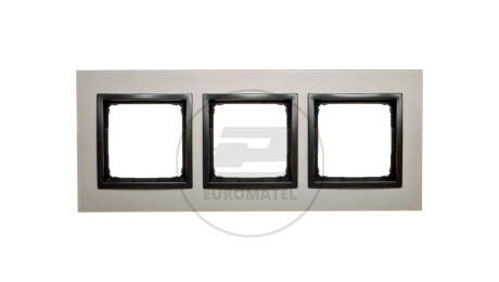 Simon 54 Nature Ramka potrójna metal SATYNOWY MROK DRN3/80 WMDZ-0130xS-080
