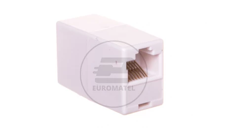 Adapter / przelotka RJ45/RJ45 kat. 5e biały (AT-A 8/8)