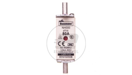 Wkładka bezpiecznikowa NH000 80A gL/gG 500V 80NHG000B