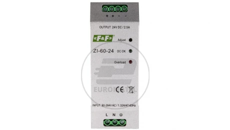 Zasilacz impulsowy 230VAC/24VDC 60W 2,5A ZI-60-24V