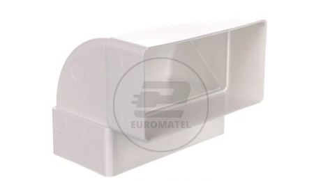 Kolano wentylacyjne pionowe 90 stopni 110x54mm białe WP060 (pakowane woreczek z zawieszką)