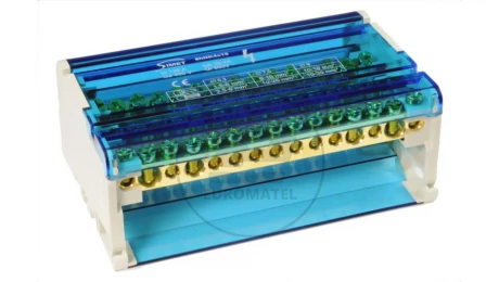 Modułowy blok rozdzielczy czterobiegunowy 4x11x6mm2 2x25mm2 2x35mm2 TS35 ShNK4x15 85138002