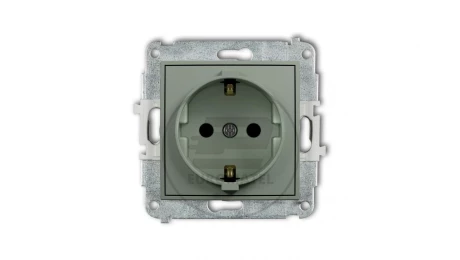 MINI Mechanizm gniazda pojedynczego z uziemieniem SCHUKO 2P+Z (przesłony torów prądowych) szałwiowy 61MGP-1sp