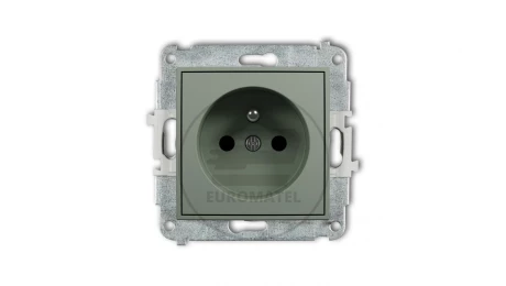 MINI Mechanizm gniazda pojedynczego z uziemieniem 2P+Z (przesłony torów prądowych) szałwiowy 61MGP-1zp