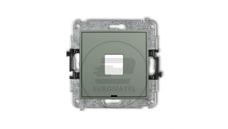 MINI Mechanizm gniazda multimedialnego pojedynczego bez modułu, bez pola opisowego (standard Keystone) szałwiowy 61MGMBO-1P