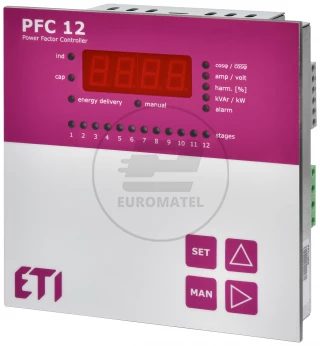 Regulator wspołczynnika mocy układ symetryczny (pomiar prądu - jednofazowy) PFC 12 RS 004656907