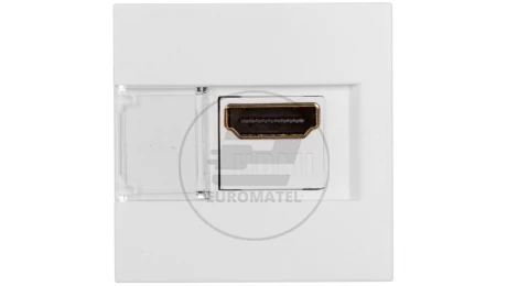 Systo Gniazdo HDMI połączenie przez wtyczkę 2 moduły biały WS263