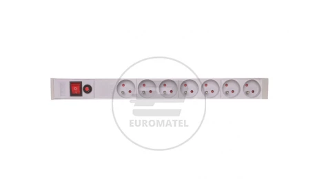 Listwa zasilająca do szaf rack (PDU) 19 cali 7x 2P+Z filtr, wyłącznik A-19-STRIP-5-IMP