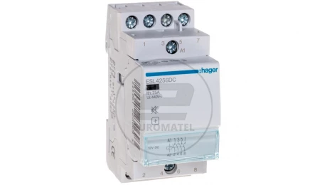 Stycznik modułowy cichy 25A 4Z 12V AC/DC ESL425SDC