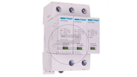 Ogranicznik przepięć B+C Typ 1+2 3P 12,5kA 275V 1,5kV ze stykiem sygnalizacyjnym SPN900R