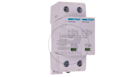 Ogranicznik przepięć B+C Typ 1+2 2P 12,5kA 275V 1,5kV ze stykiem sygnalizacyjnym SPN921R