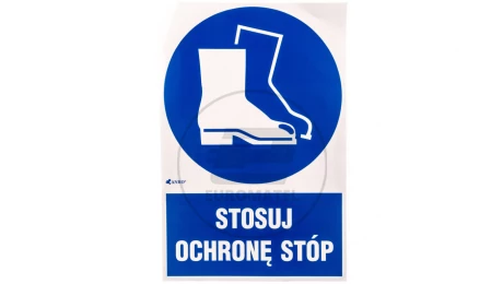 Samoprzylepna tabliczka ostrzegawcza /Stosuj ochronę stóp z podpisem/ IM/008/1/C1/F