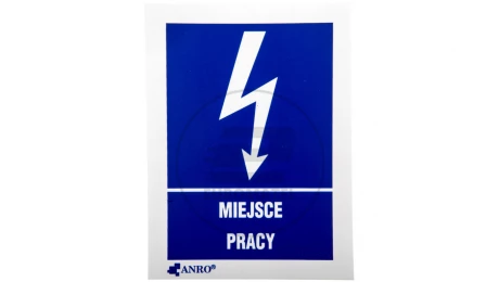 Samoprzylepna tabliczka ostrzegawcza /MIEJSCE PRACY 52X74/ 5EIA/Q1/F