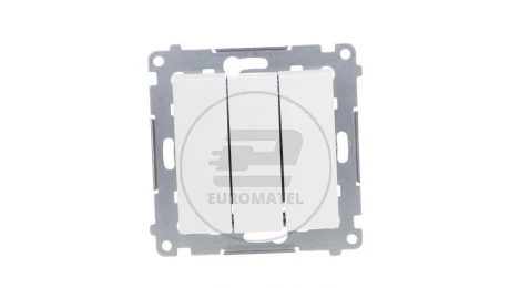 Simon 54 Premium Przycisk potrójny (moduł) 10AX, 250V~, szybkozłącza, biały DP31.01/11