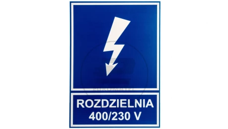 Tabliczka /znak informacyjny/ TZI 148X210P /ROZDZIELNIA 400V/230V E04TZ-01042141300
