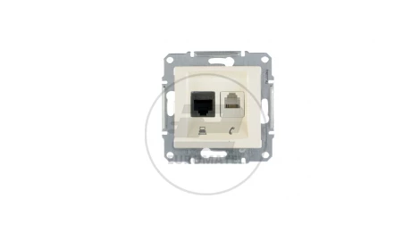 Sedna Gniazdo teleinformatyczne RJ11 RJ45 kat.5e UTP kremowe SDN5100123