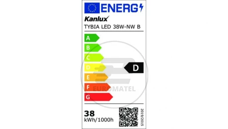 Plafoniera LED TYBIA LED 38W-NW B 3800lm 4000K IP20 czarny 24642