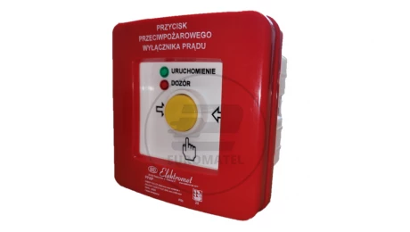 Przycisk ppoż. n/t 4 tory prądowe 12A NC-NO przyciskowy diody czerw/ziel 24VDC/24V DC PPWPp-4 B/1 901596