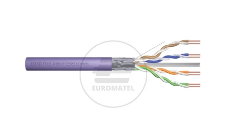 Kabel teleinformatyczny F/UTP kat.6 4x2xAWG23 LSOH drut fioletowy B2ca DK-1626-VH-5 /500m/
