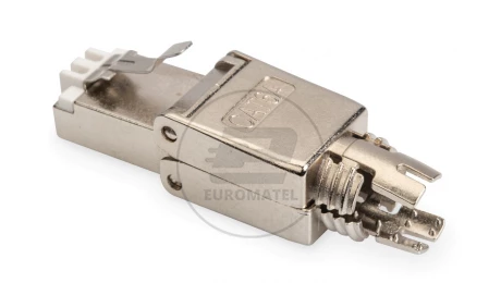 Wtyk modularny RJ45 kat.6A PoE++ 10GbE STP ekranowany zakręcany beznarzędziowy AWG 26-22 DN-93634