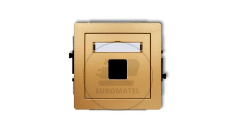DECO Mechanizm gniazda multimedialnego pojedynczego bez modułu (standard Keystone) złoty 29DGM-1P