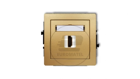 DECO Mechanizm gniazda pojedynczego HDMI 2.0 złoty 29DHDMI-3