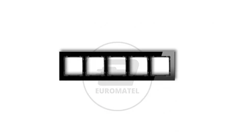 DECO Ramka uniwersalna pięciokrotna - szkło (ramka: czarna spód: czarny) czarny 12-12-DRG-5
