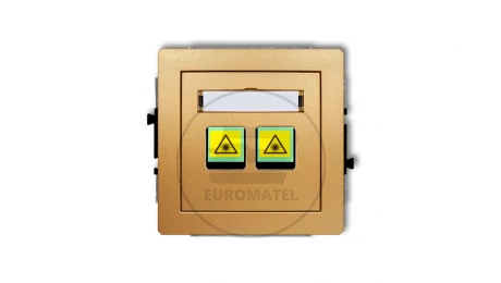 DECO Mechanizm gniazda światłowodowego/optycznego podwójnego złoty 29DGOP-2
