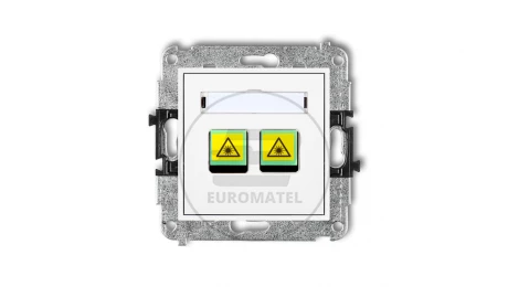 MINI Mechanizm gniazda światłowodowego/optycznego podwójnego biały MGOP-2