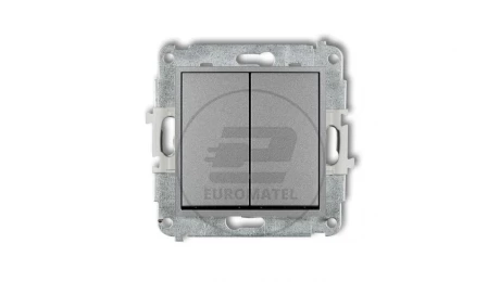 MINI Mechanizm łącznika żaluzjowego z podtrzymaniem (dwa klawisze bez piktogramów) srebrny metalik 7MWP-88.1