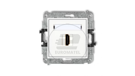 MINI Mechanizm gniazda pojedynczego HDMI 2.0 biały MHDMI-3
