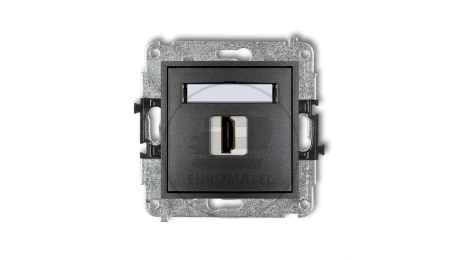 MINI Mechanizm gniazda pojedynczego HDMI 2.0 grafitowy 11MHDMI-3