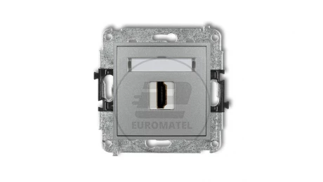 MINI Mechanizm gniazda pojedynczego HDMI 2.0 srebrny metalik 7MHDMI-3